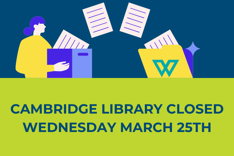 Cambridge Library Closed Wednesday 25th 