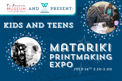 Kids and teens Matariki printmaking workshop and expo