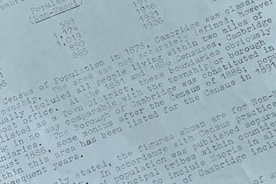 Population of Cambridge 1875 to 1926